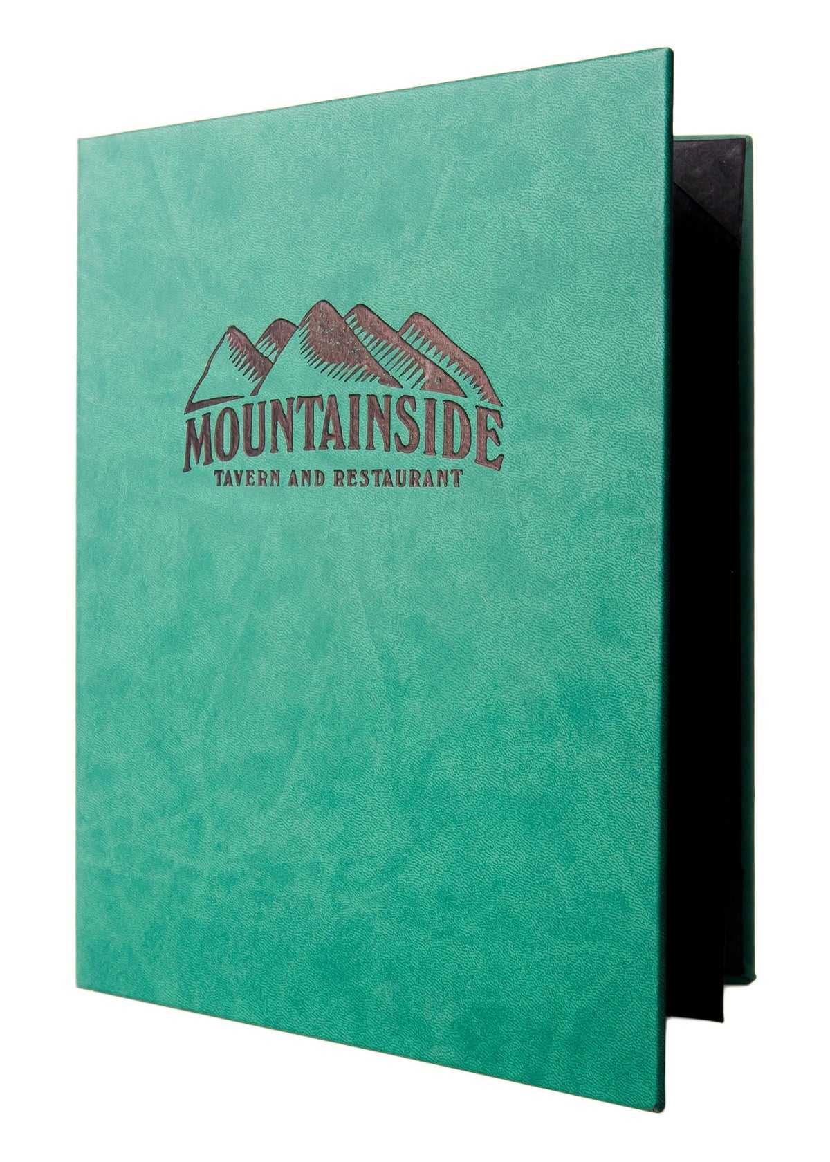 4¼ x 14 Deep Green Plush Casebound Menu Q586586
