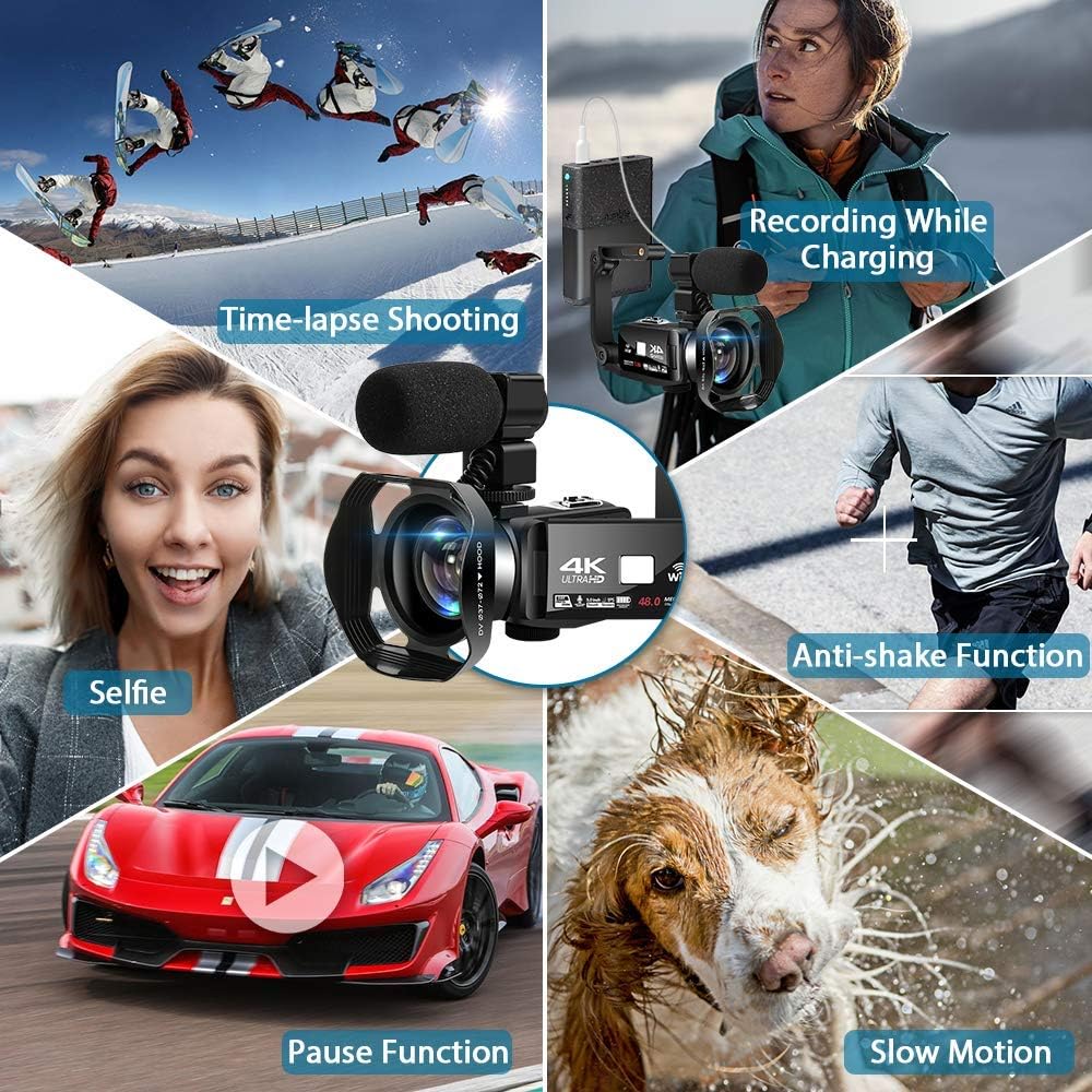 4K 60FPS 48MP 18X Digital Camcorder with Touch Screen and Remote Control S280722