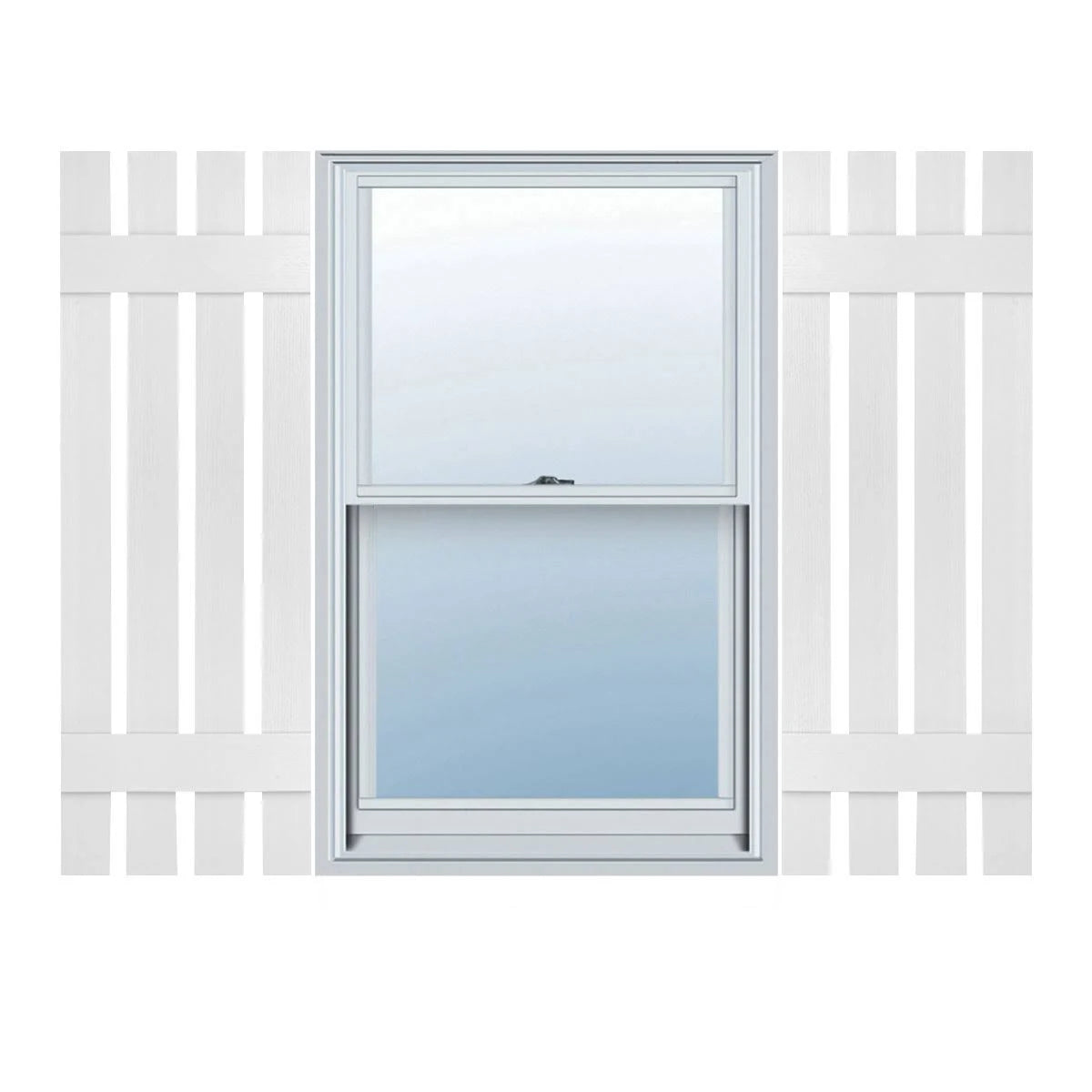 White Vinyl Board-n-Batten Shutters K81380