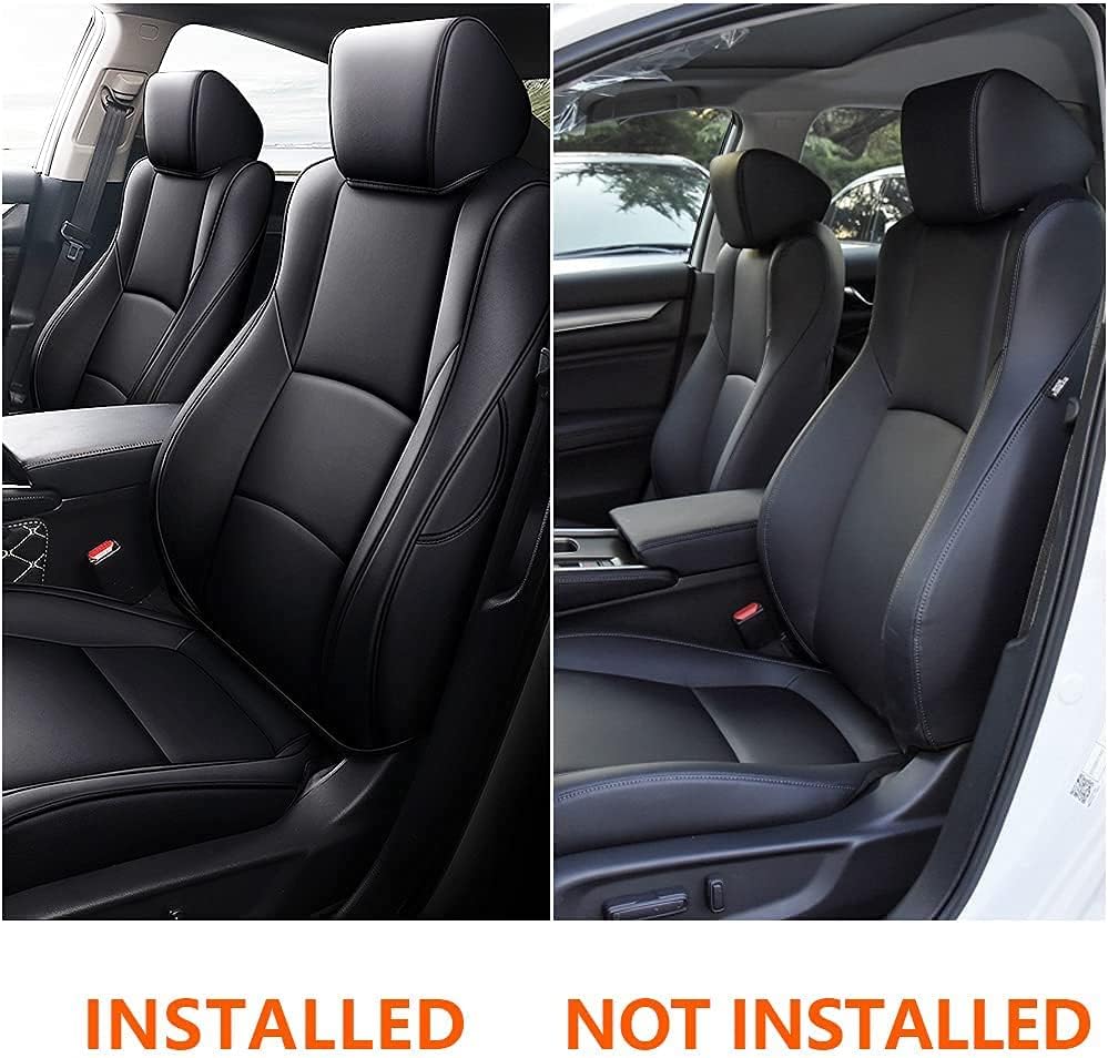 Faux Leather Car Seat Covers Full Set with Solid Folding Backrest J150