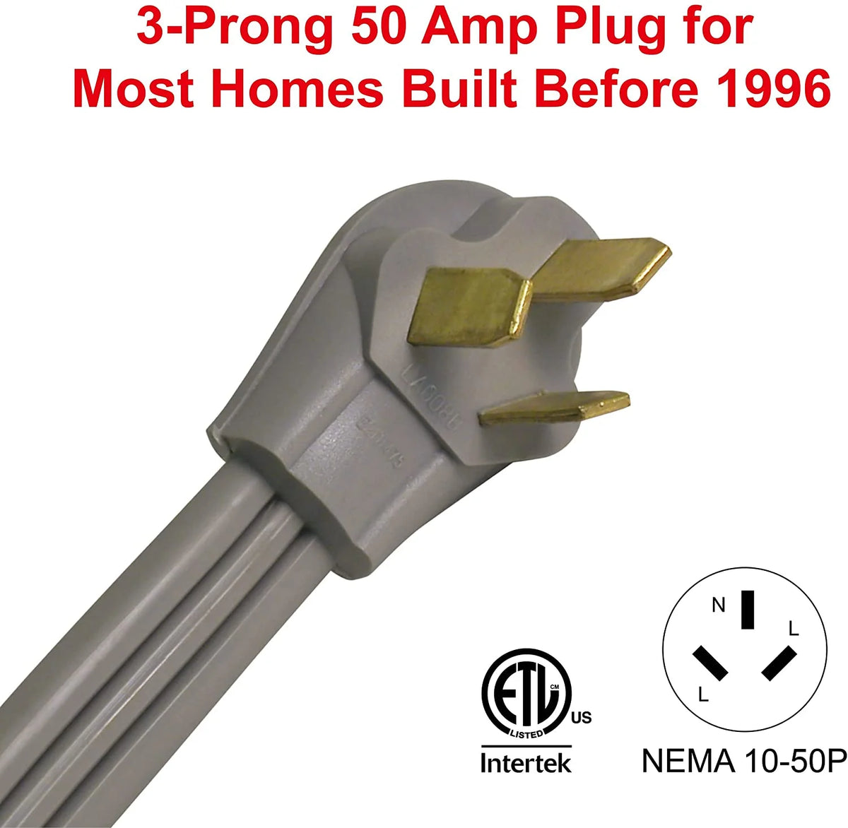 6 ft 3-Wire 50 Amp Gray Dryer Cord O83112