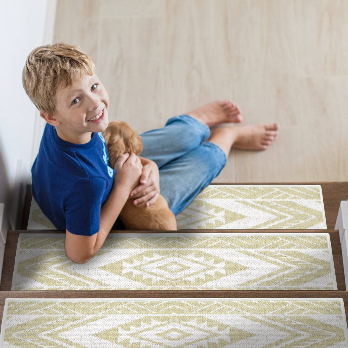 70% Cotton Anti-Slip Stair Treads with Double Adhesive Tape Y7447