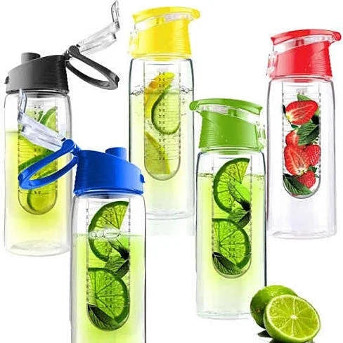 Fruit Cola Bottle with Built-In Straw & Flip Top Cap Z328