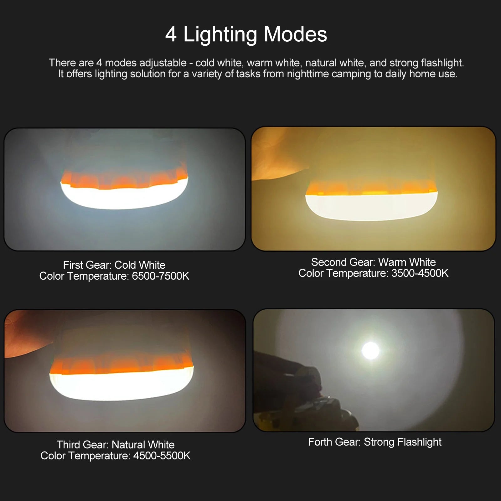 Tent Lamp with USB and Solar C107