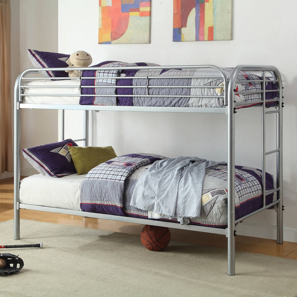 Silver Twin Metal Painted Bunk Bed P3617