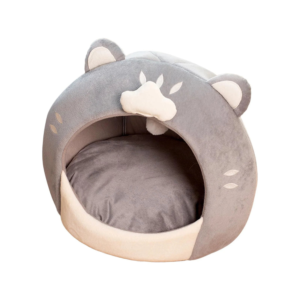 Kittens Cat Bed Covered Cat House with Plush Ball Inner Cushion W825