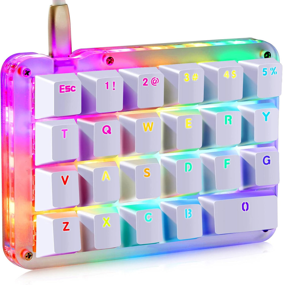 23 Key One-Handed Mechanical Keyboard with Blue Backlit P95045