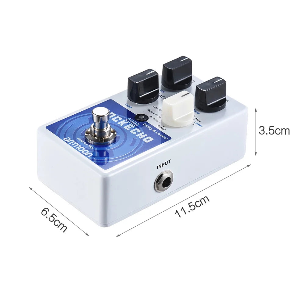 Delay & Looper Effect Pedal, 8 Delay Effects, 300s Loop Time, Tap Tempo, True Bypass E834