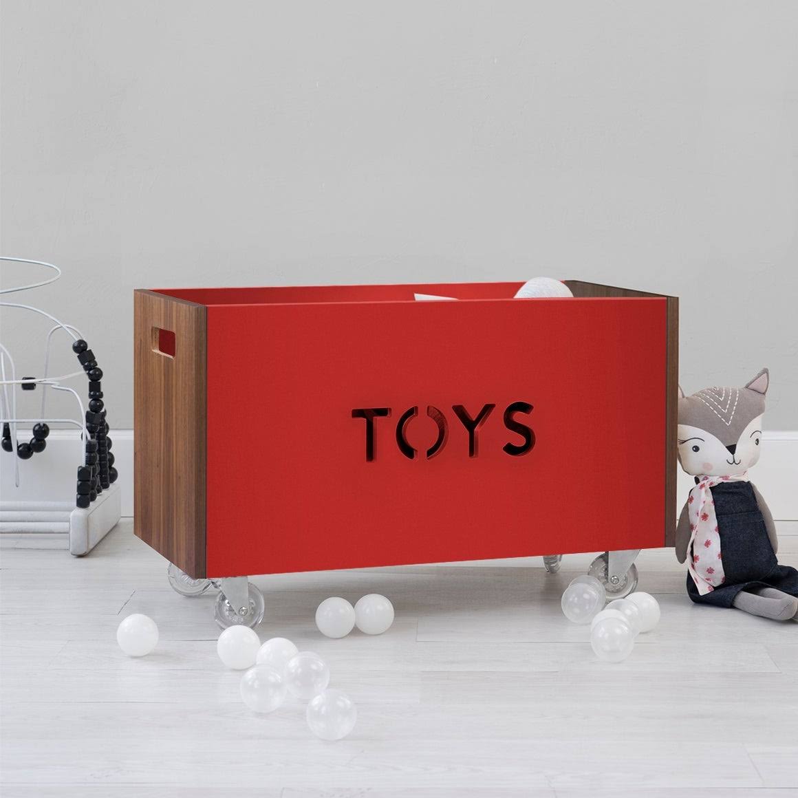 Pink Toy Box Chest on Casters Q2023
