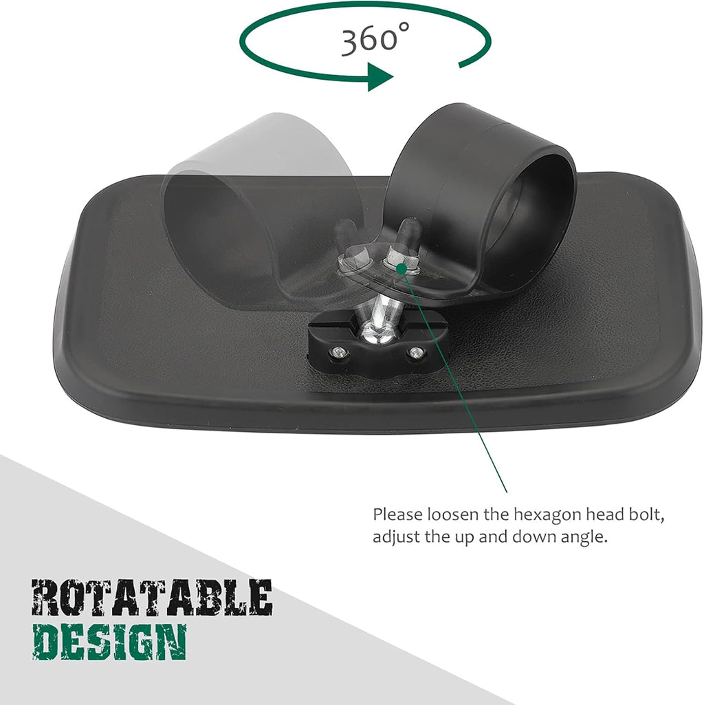 UTV Centre View & Side View Mirror for 1.5''-2'' Roll Cage Bar w/ Pair Grab Handle Set U43170