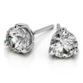 3.00 Carat Round Brilliant Cut Genuine Moissanite Stud Earrings in Solid 950 Platinum W916