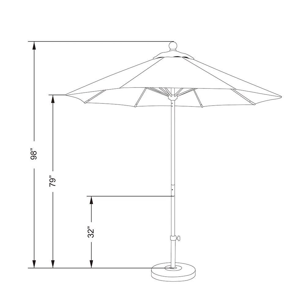 7.5 ft Silver Market Umbrella J25980