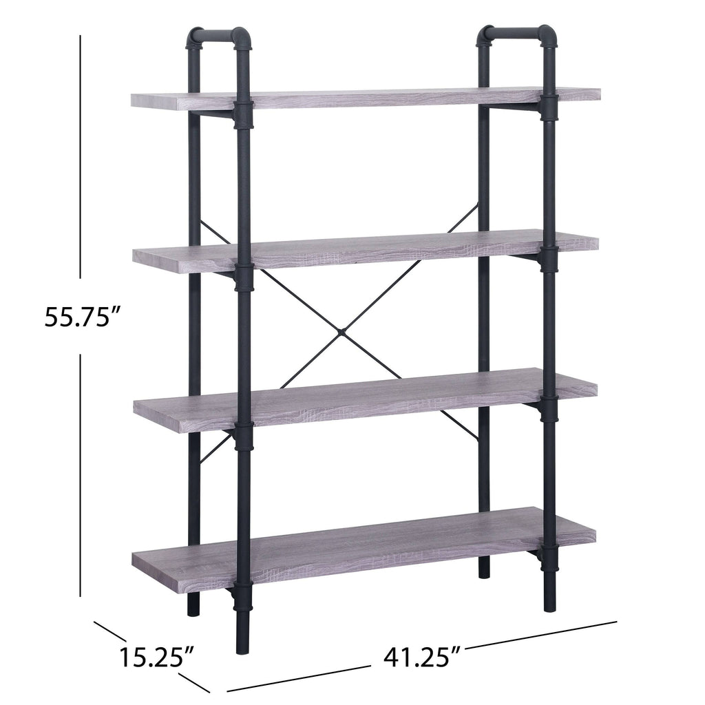 4-Tier Industrial Shelf in Dark Brown F6883