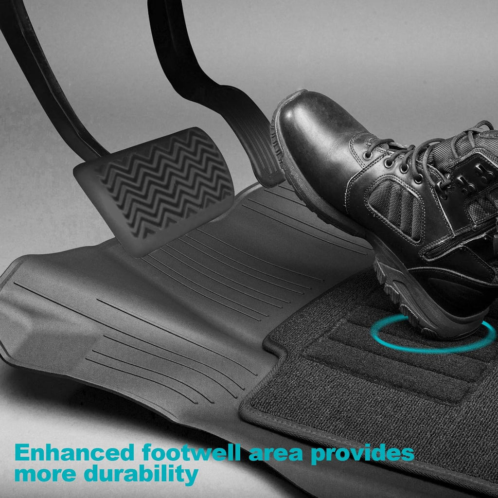 Black All Weather Heavy Duty TPE Car Floor Mats 2 Rows O4459