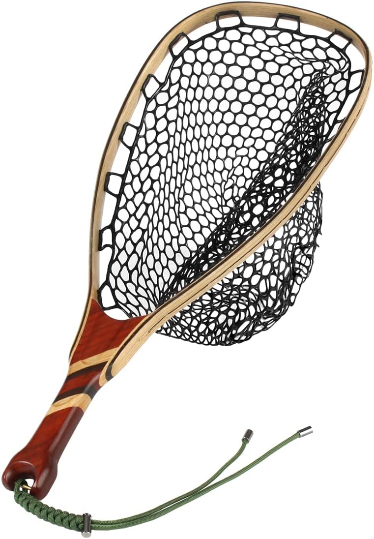 Black Aluminum Alloy Frame Fly Fishing Landing Net with Rubber Mesh Pack of 2 Q758275
