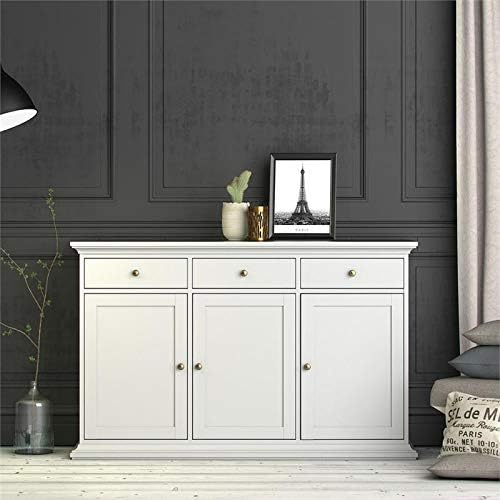 White 3 Door 3 Drawer Sideboard Cabinet V63332