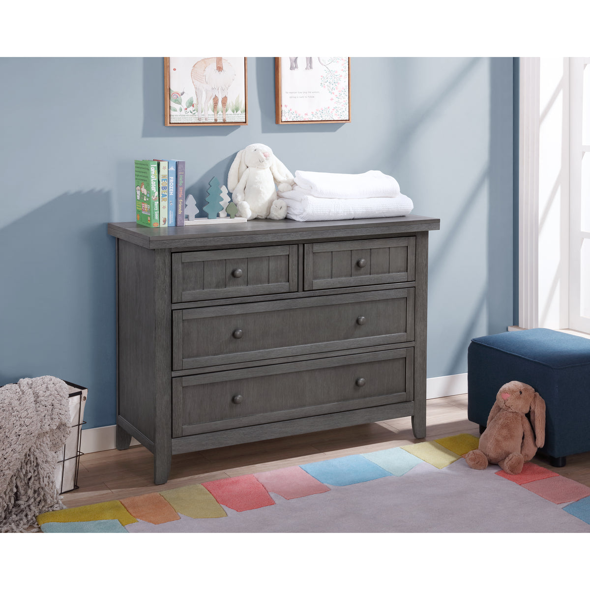 Maple Double Dresser In Weathered Grey P1561