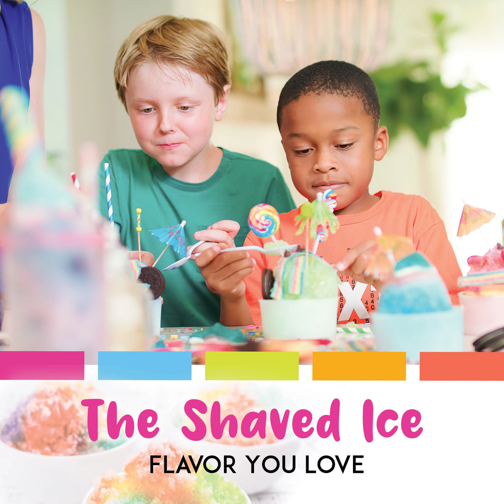 Multicolor Snow Cone Machine Package with Syrup and Accessories N3544