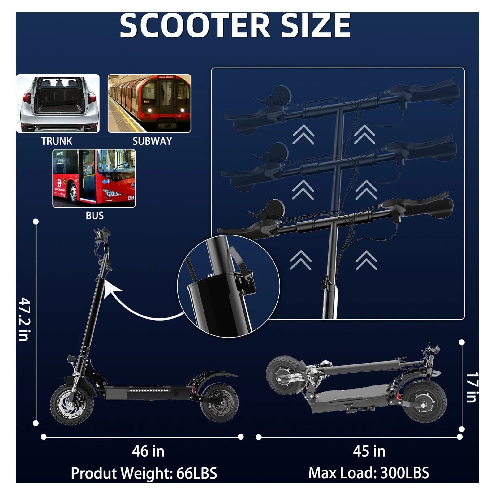 Electric Scooter with 10" Pneumatic Tire, 1600W Motor, 40 Miles Range G418533