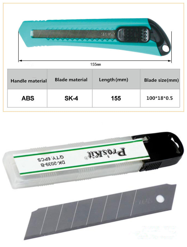Retractable Utility Knife with 6Pcs Replaceable Blades V40516