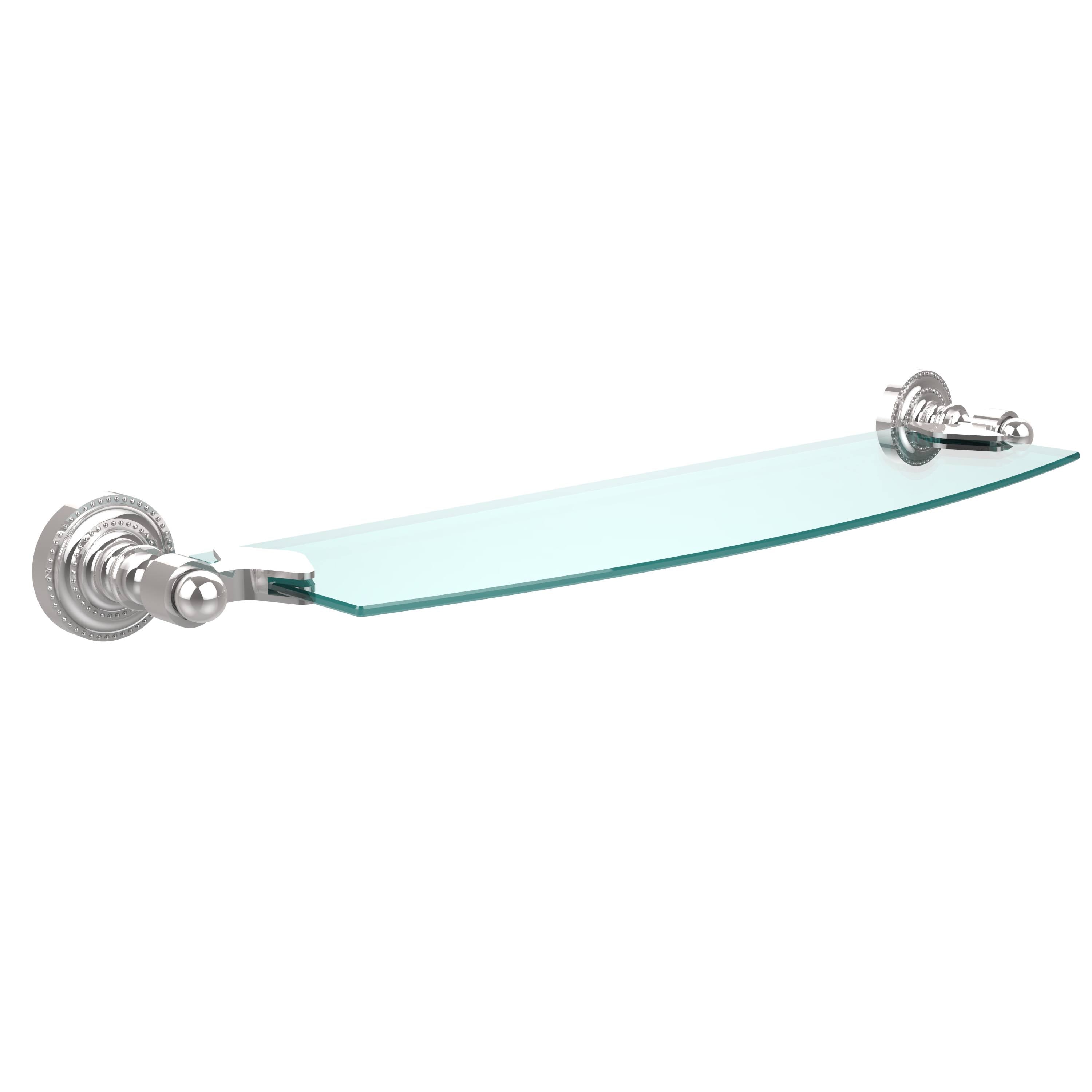 18 inch Polished Chrome Glass Shelf L771