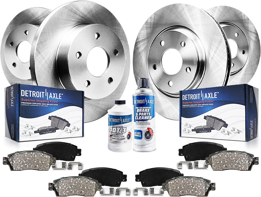 Front and Rear Disc Rotors and Brake Pads 10pc Set B344243