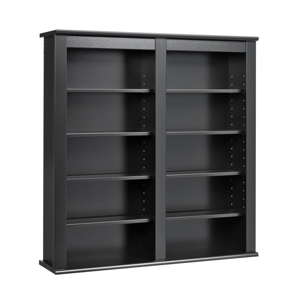 Black Double Floating Media Wall Storage Shelf K731971