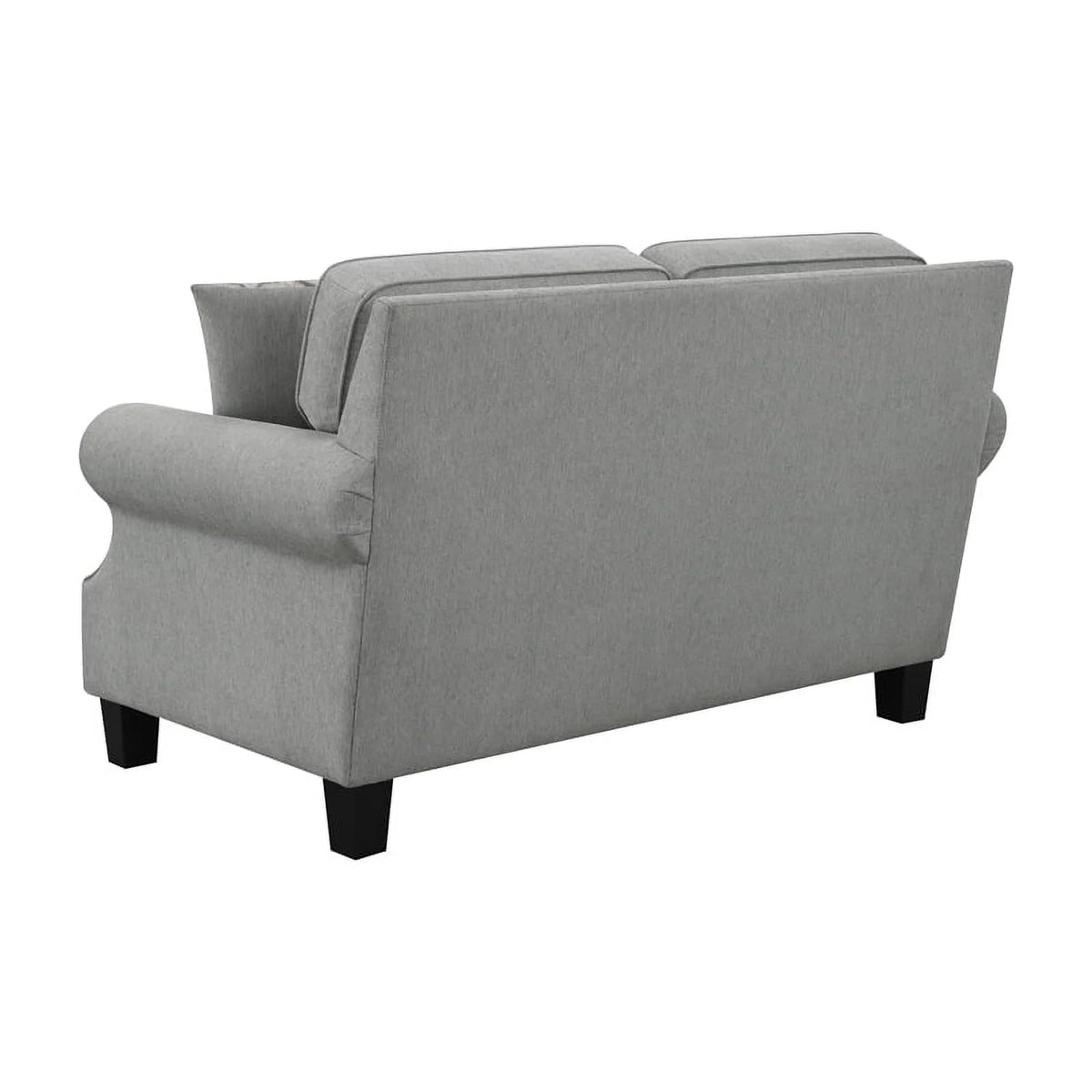 Grey Upholstered Loveseat with Rolled Arms S74721