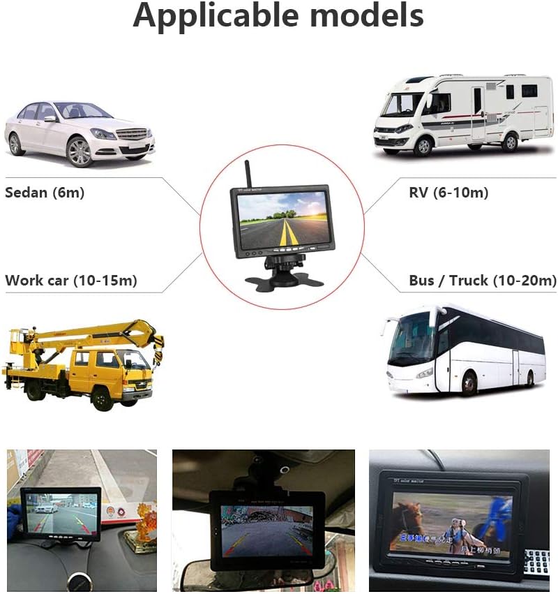2pcs Wireless Vehicle Backup Cameras Plus 7 Monitor System N653156
