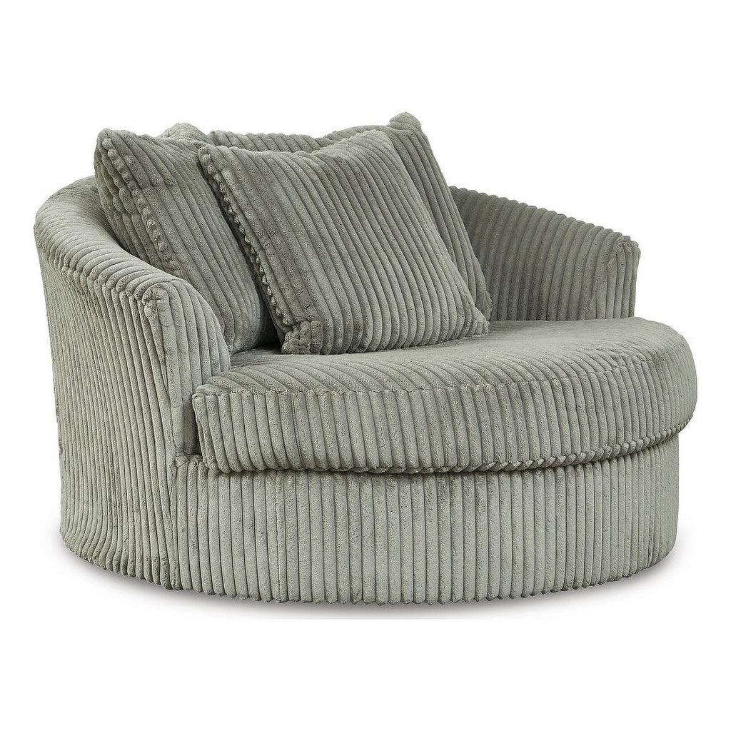 Oversized Swivel Fabric Accent Chair in Gray V48727