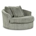 Oversized Swivel Fabric Accent Chair in Gray V48727
