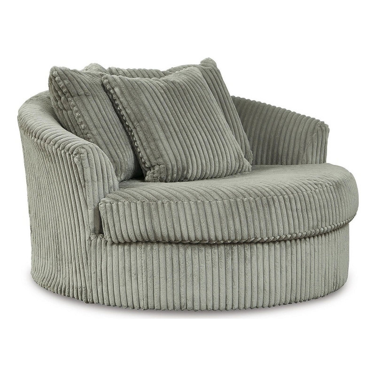 Oversized Swivel Fabric Accent Chair in Gray V48727