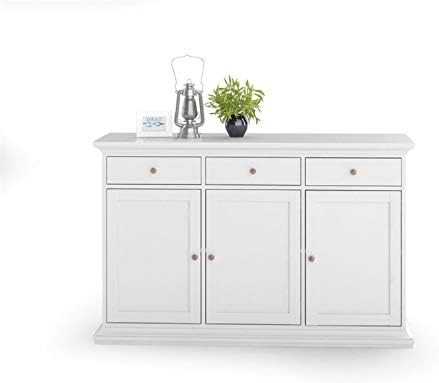 White 3 Door 3 Drawer Sideboard Cabinet V63332