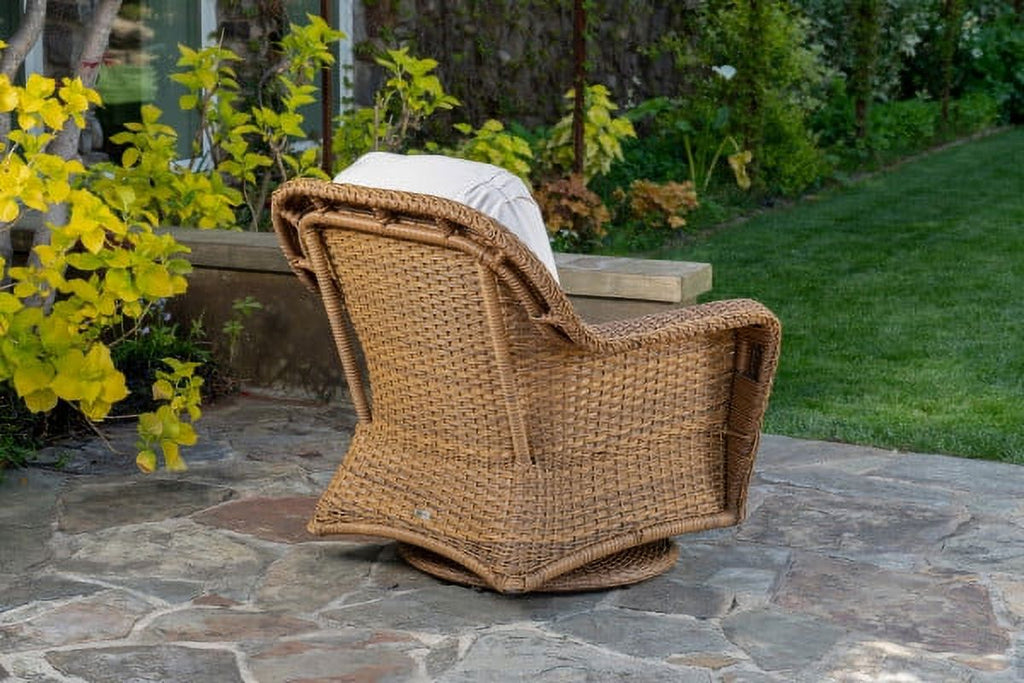 Swivel Glider Club Chair, Canvas Natural Q910