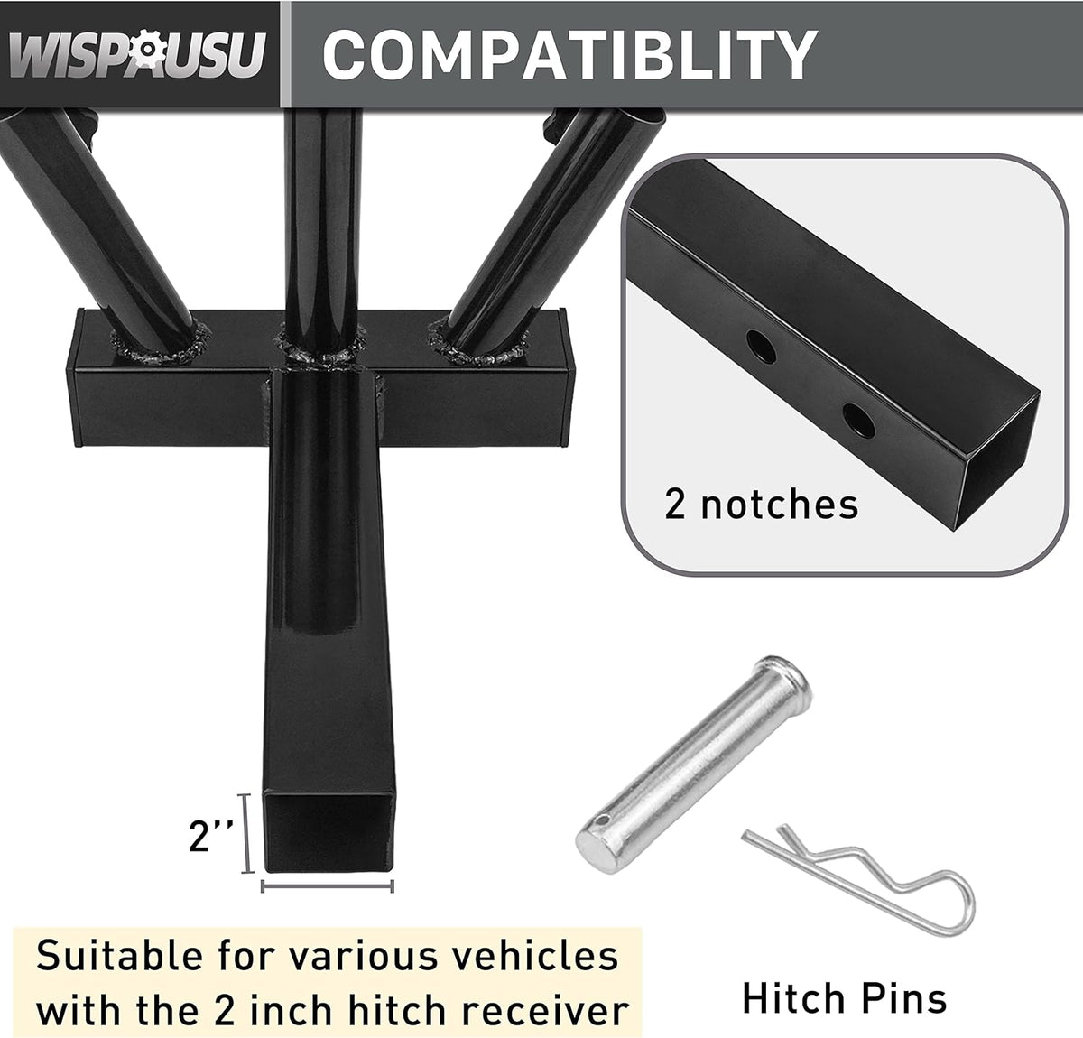Hitch Mount 3 Flagpole Holder for 2 Inch Trailer Receiver P5079