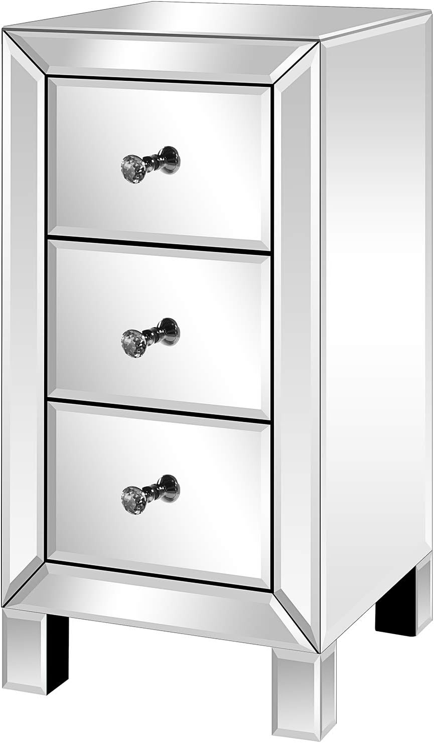 Mirrored Wood Cabinet with Drawers and Cabinet S44590