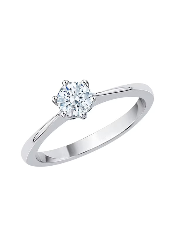 10K White Gold Diamond Solitaire Engagement Ring J894