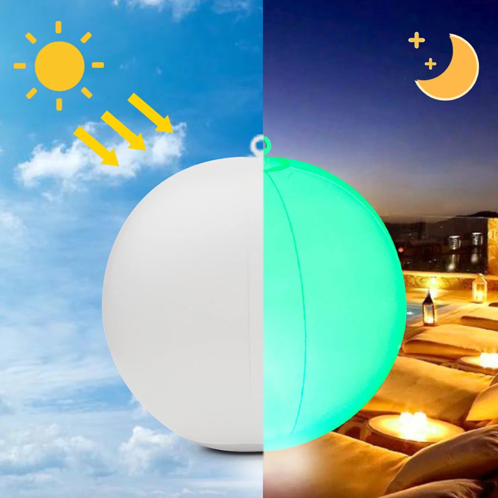 Light Up Glow In The Dark PVC Beach Balls V94039