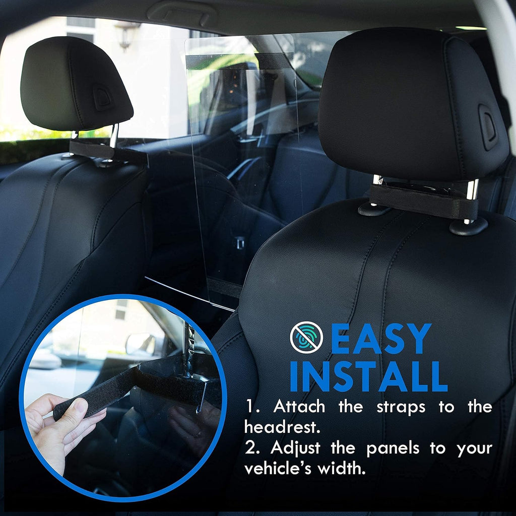 Adjustable Plexiglass Car Sneeze Guard Barrier with Microfiber Cloth V216