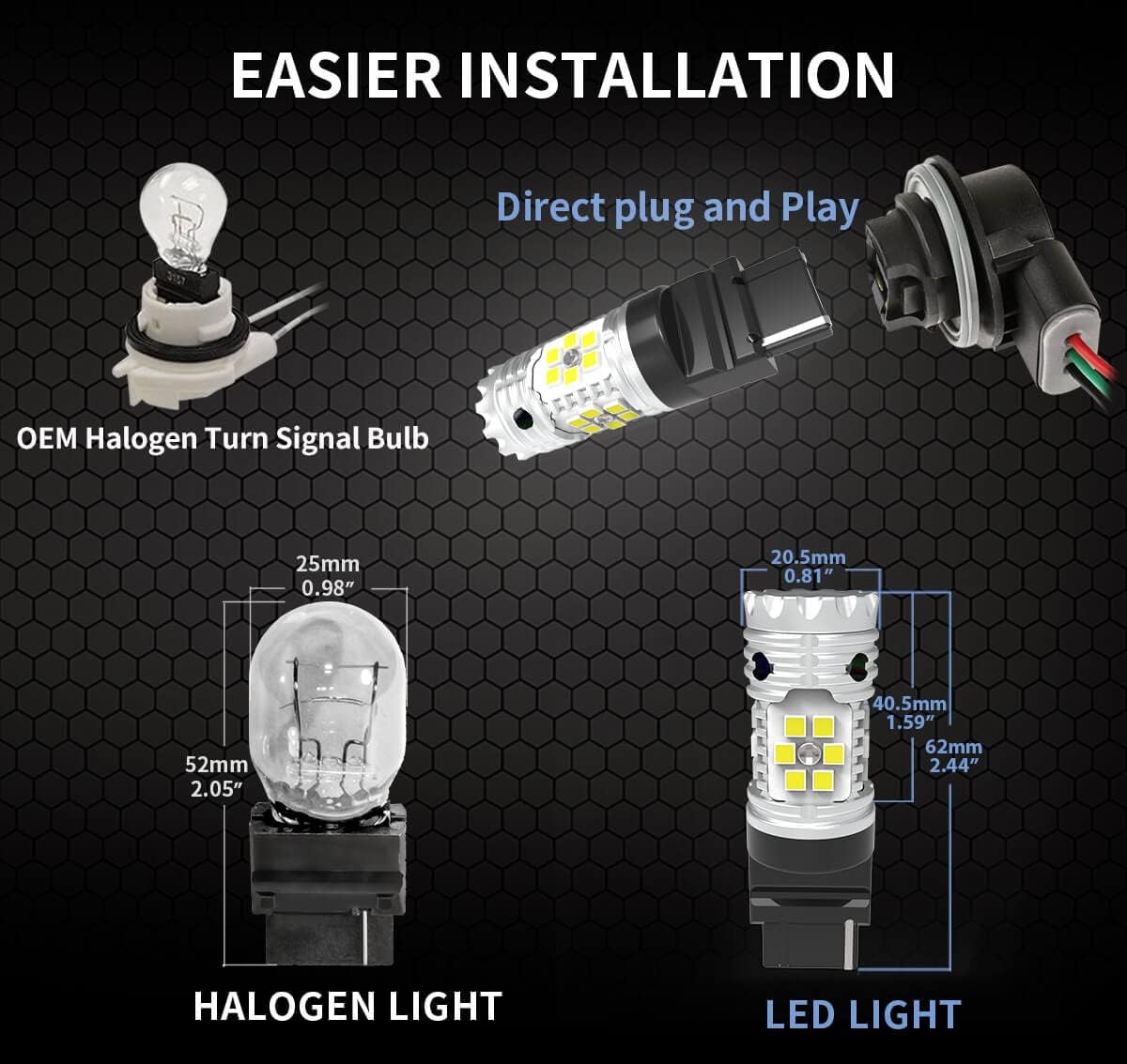 LED Bulb Backup Reverse Light Xenon White 1600LM Pack of 2 Q7769