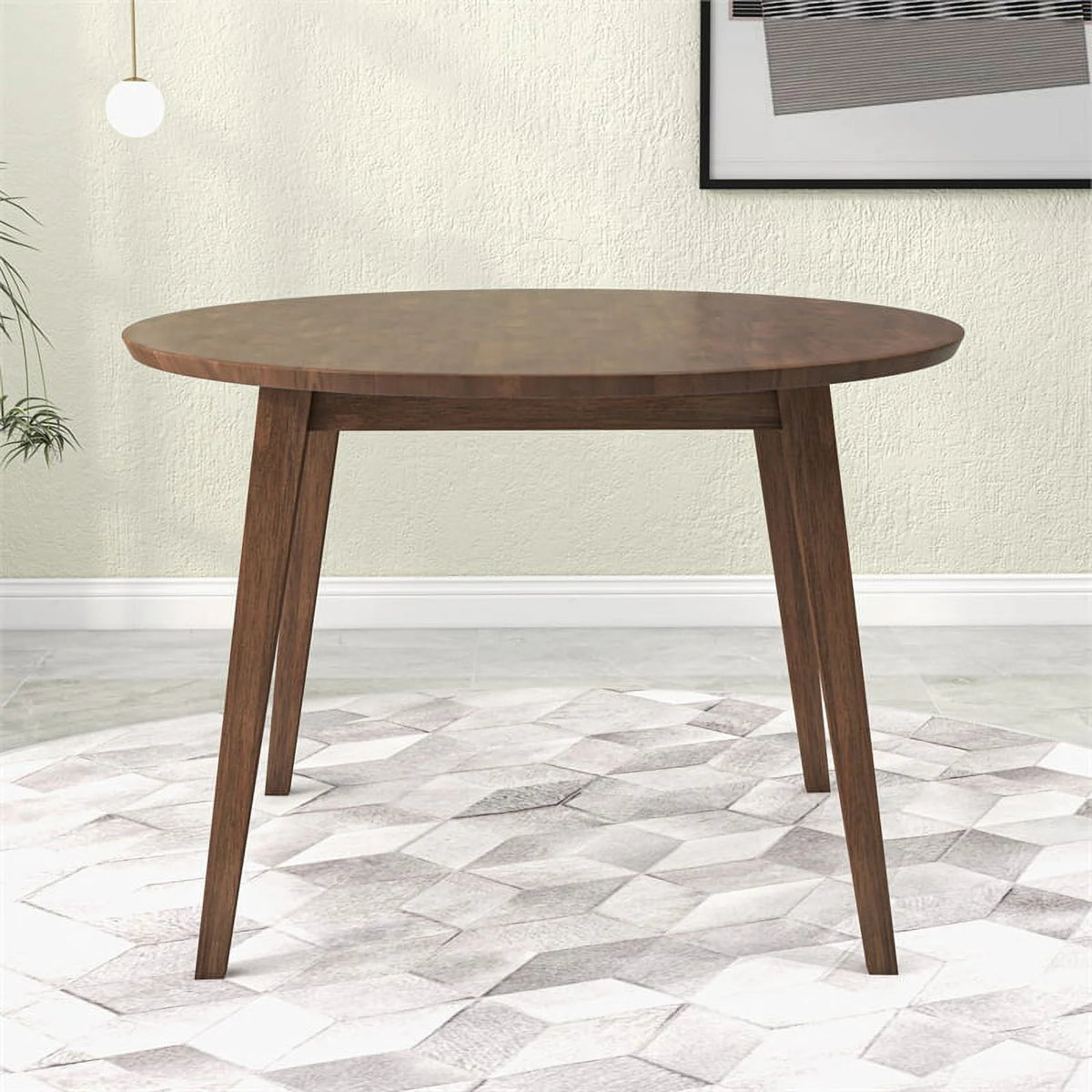 Brown Round Solid Wood Dining Table V38335