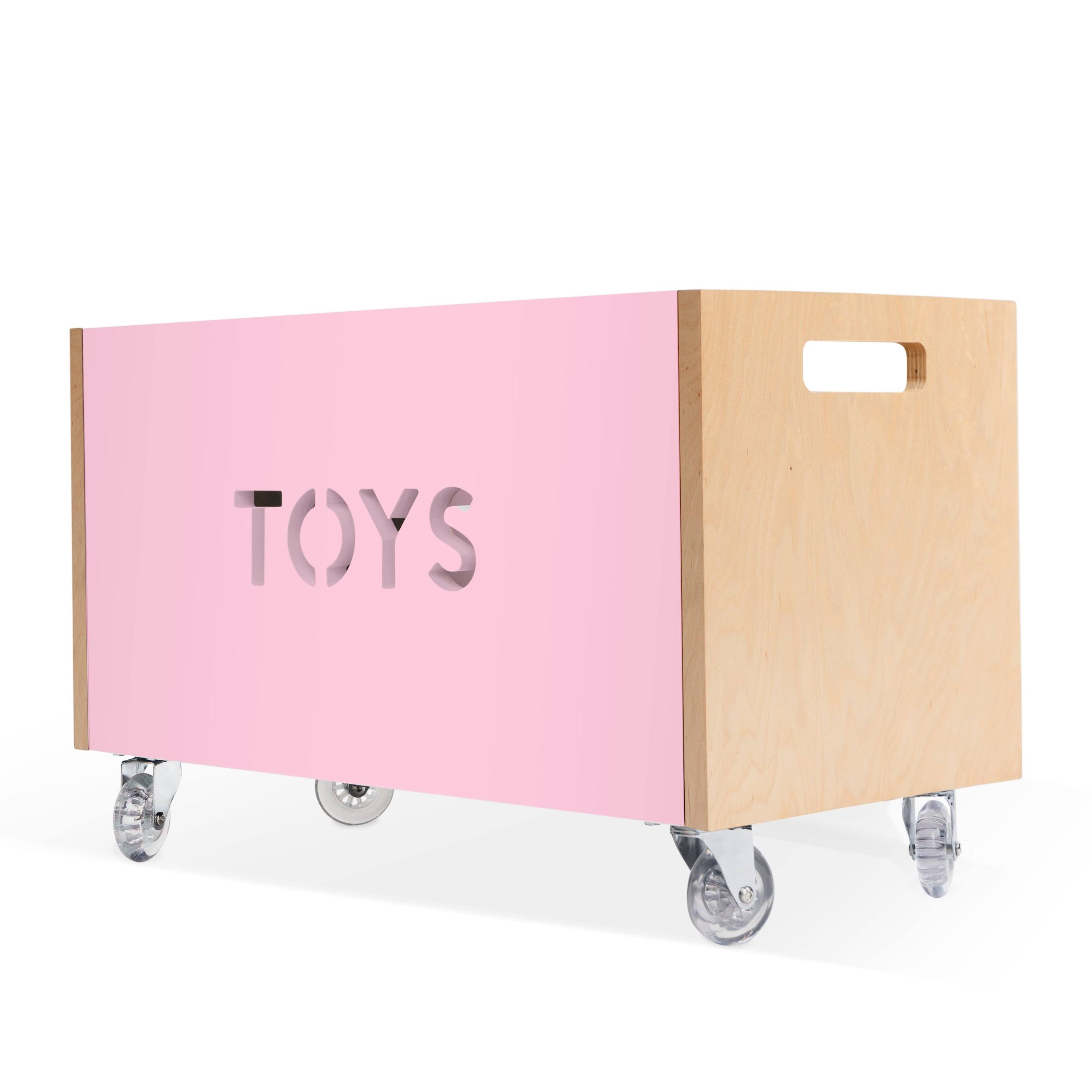 Pink Toy Box Chest on Casters Q2023