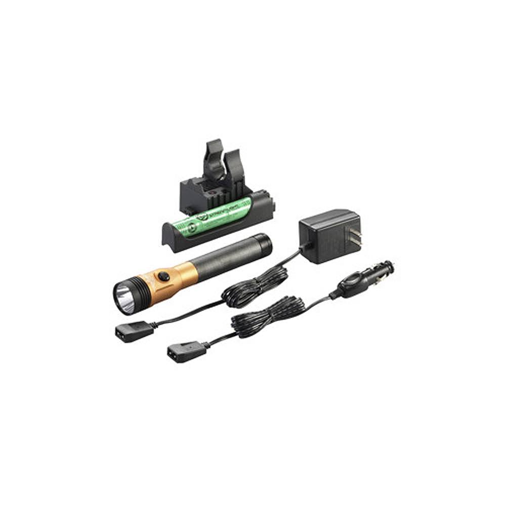 Orange Rechargeable LED Flashlight with Piggyback Charger E213