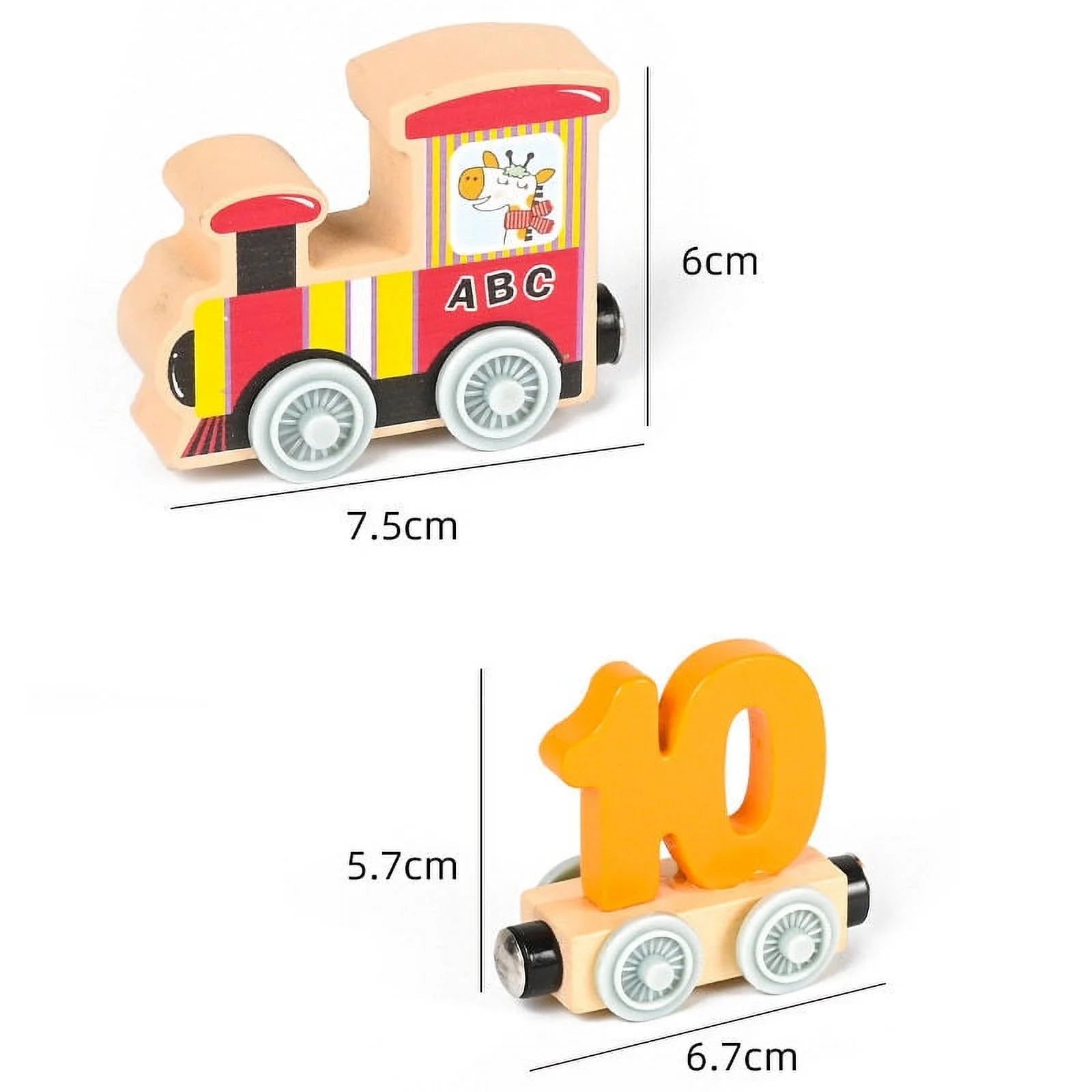 Wooden Magnetic Train Building Blocks Puzzle Toys U319354