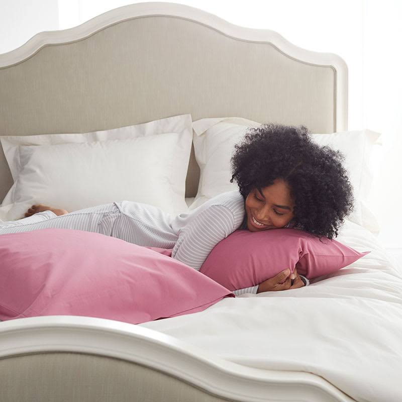 Ivory Solid Cotton Percale King Duvet Cover L73694