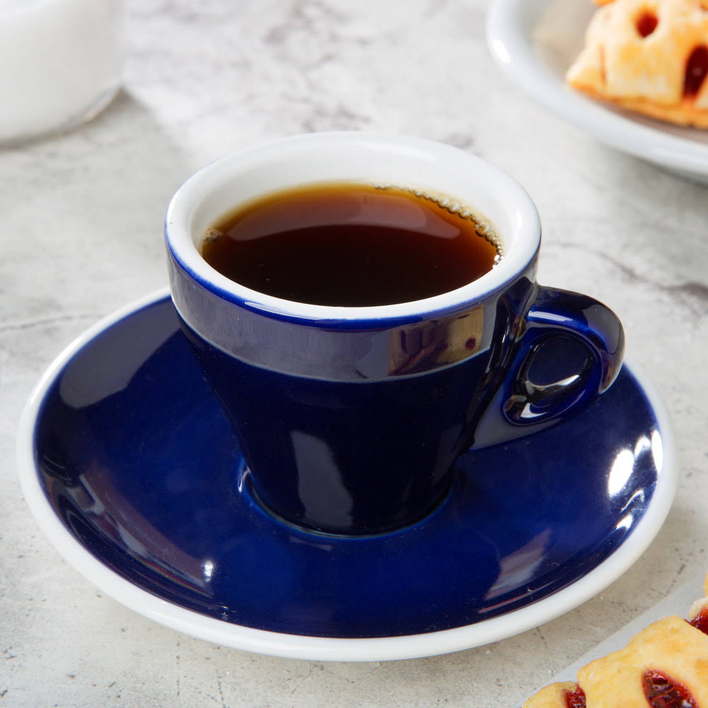 3.5 oz Blue Espresso Cup with Saucer - 48/Case U256