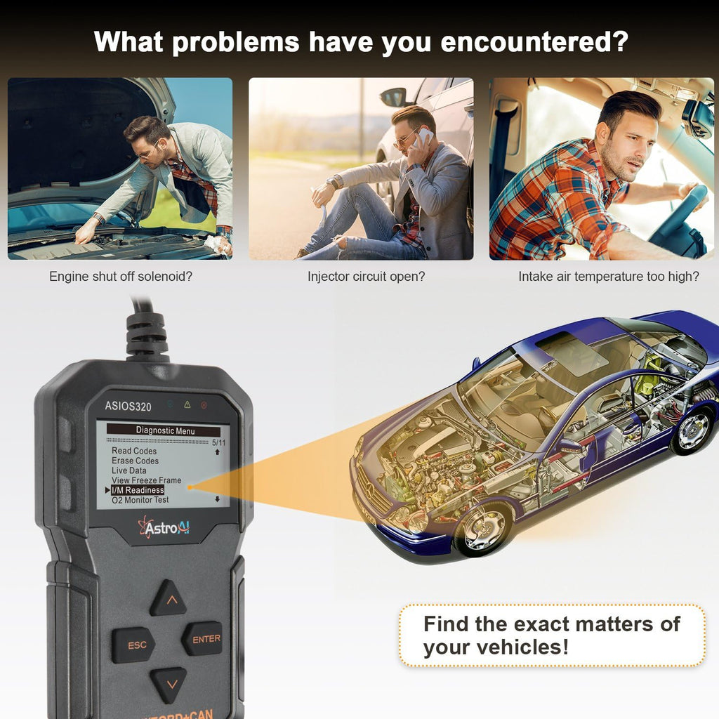 Black OBD2 Scanner Car Diagnostic Tool H406