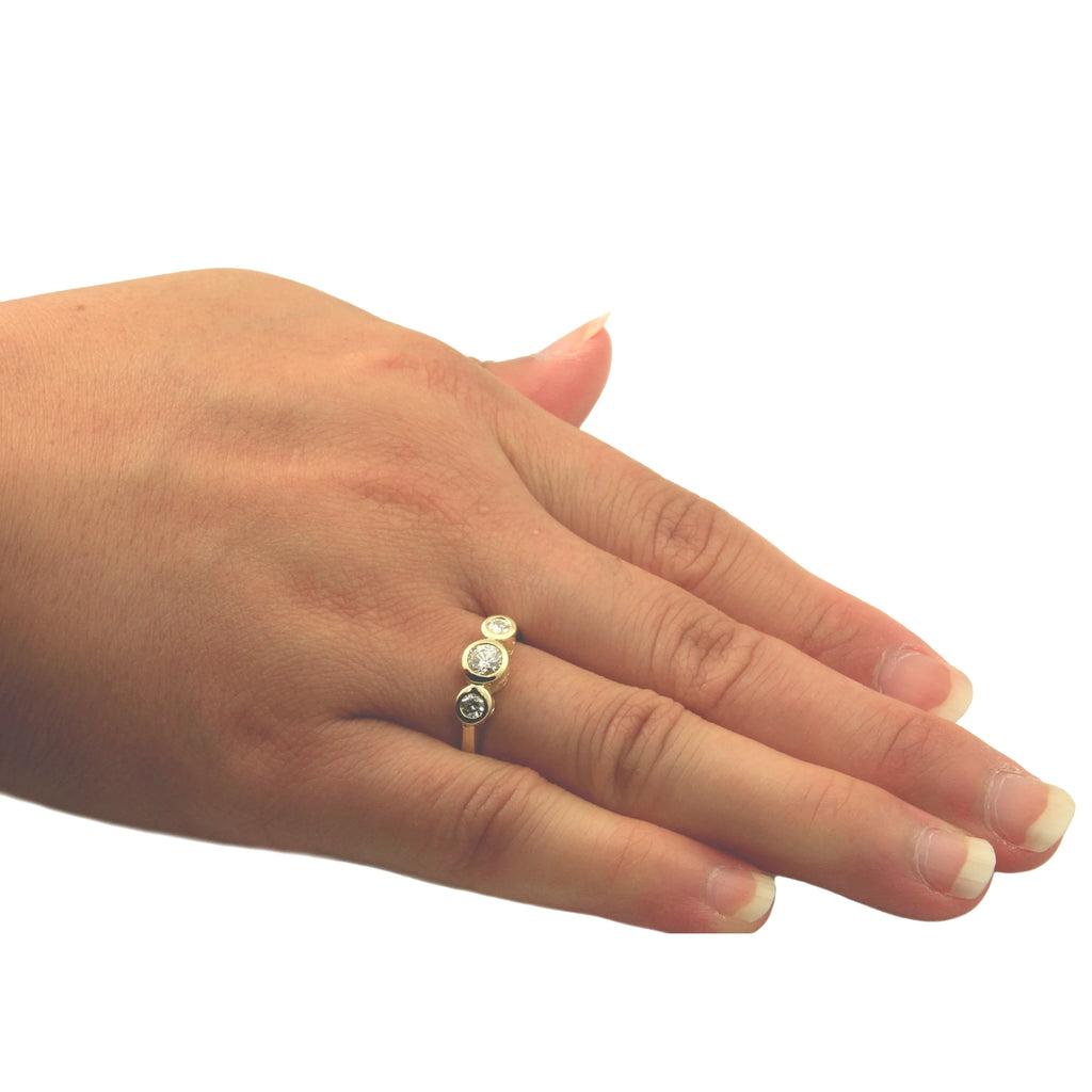 14K Yellow Gold Three-Stone Diamond Ring W52537