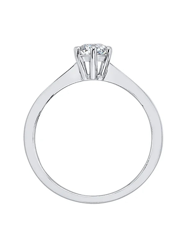 10K White Gold Diamond Solitaire Engagement Ring J894