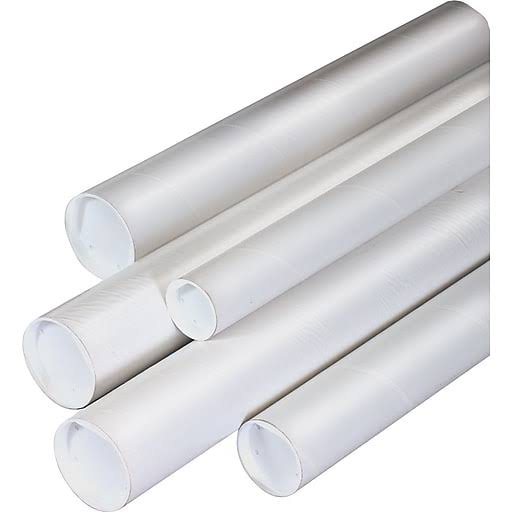 2 x 15x22 White Cardboard Mailing Tubes, 50/Case A618